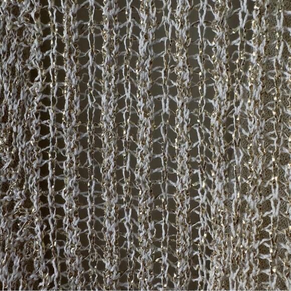 Cache metallic 3/4 sleeve open front cardigan knit sparkly fall winter autumn M - Picture 6 of 12